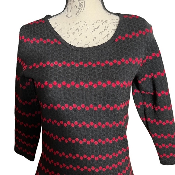 Gabby Skye red and black sweater dress size M - Picture 3 of 9